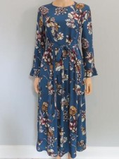 NWT 'S Max Mara Blue Floral Print Belted Maxi Dress Size US 4 1,090