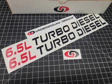 6.5L Turbo Diesel Decals (2pk) Hood Fender Stickers Fits 1992-2000 Silverado HD