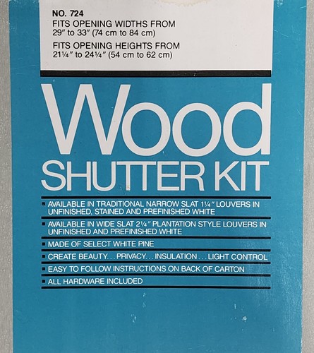 Abitibi- Price Vintage Pine 4 Panel Shutter Kit #724 NIB From 1991 Made In USA! - Picture 6 of 7