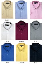 Men's Short Sleeve Button Down Dress Shirts Cotton Blend Oxford 11 Colors 02BS