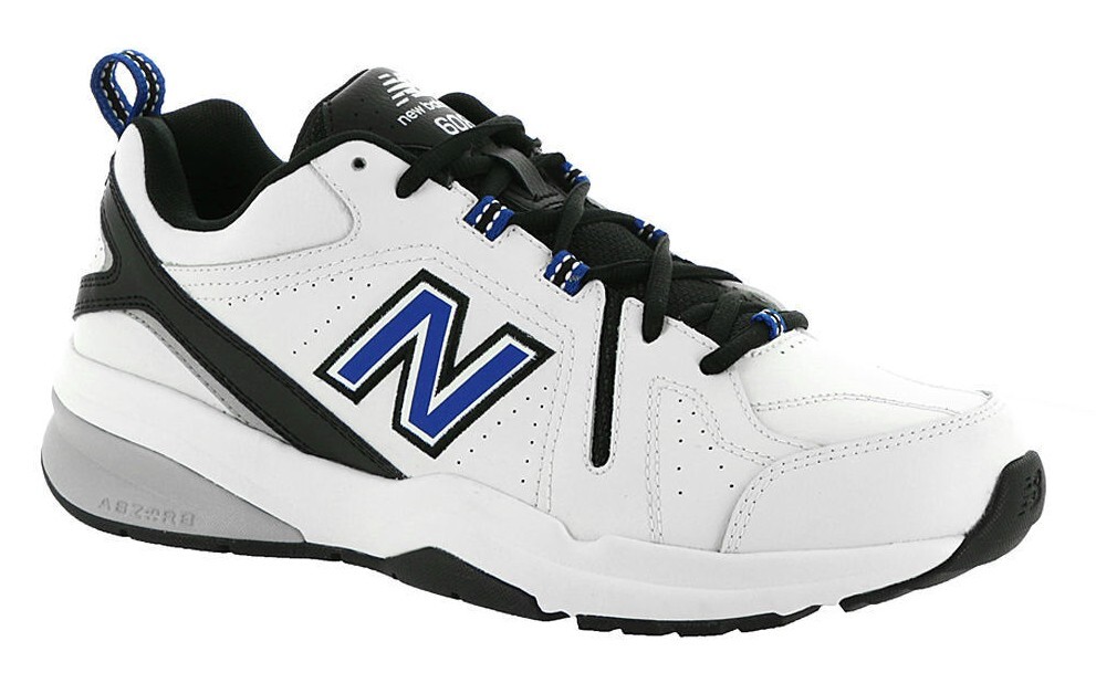 NEW Mens NEW BALANCE 608v5 White Navy Black LEATHER Cross Training