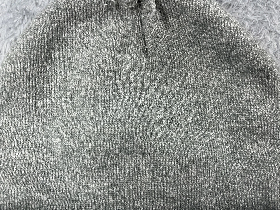 Hermoso gorro gigante toque para hombre talla única gris tejido geométrico acrílico pompón Foto 3 de 4
