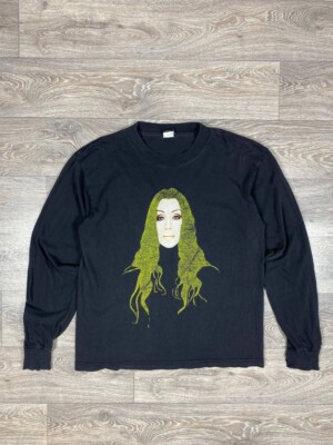Rare Cher 2005 MGM New Year Gold Glitter Black Sweatshirt