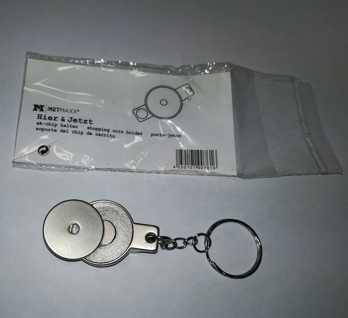 portachiavi con disco in plastica estraibile per carrello spesa MARKET
