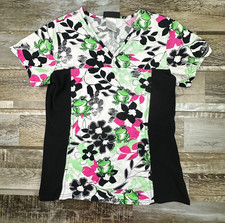 Women's XS Scrub Top frogs white black green pink Nurse Medical
