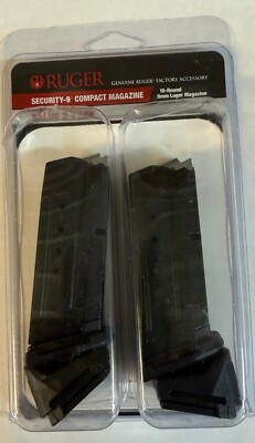 TWO Ruger  SECURITY-9  Compact 9mm 10Rd Factory Mag 90686