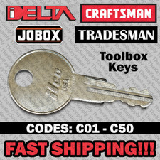 Delta Craftsman Tradesman Jobox Tool Box Replacement Key Cut To Code C01 - C50
