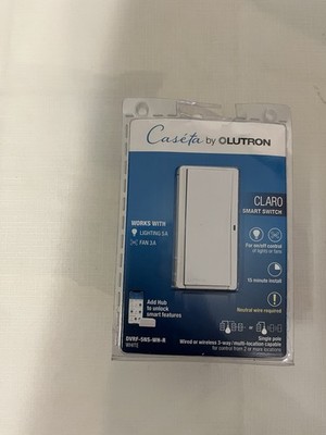 Caseta by Lutron (DVRF-5NS-WH-R) Claro Smart Switch - White