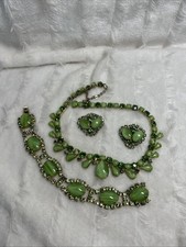 Frosted Green Cat Eye Moonstone Cabochon Neck...