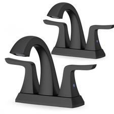 2 packs Modern Black Chrome Brushed Nickel Bathroom Faucet 2 handles 4 inchs