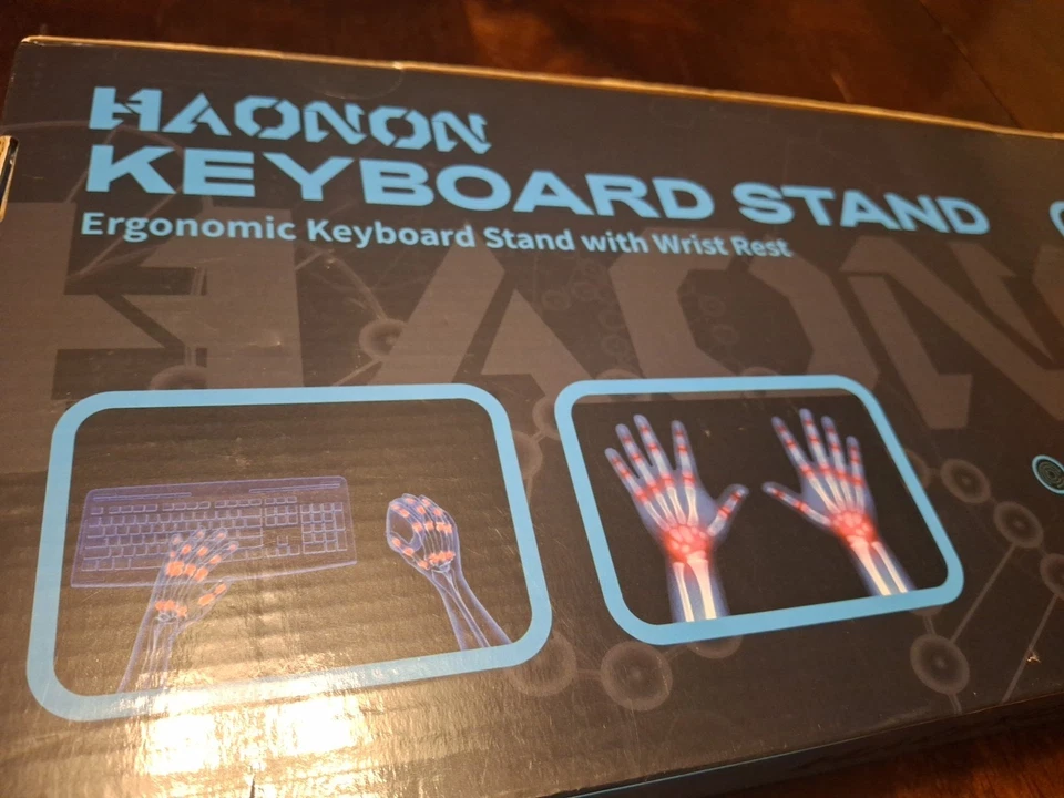 Haonon Computer Ergonomic Tilted Keyboard Stand with Wrist Rest / Riser - Image 4 of 4