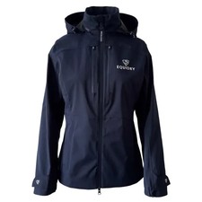 EQUIDRY Varsha Ladies Waterproof Jacket with Stowaway Hood - Navy