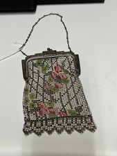 Deco Rose Lattice   Whiting  Davis Art Deco Enamel Mesh Purse   1920s