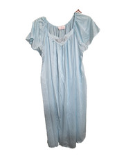 Vtg Sears Nightgown Carriage Court Soft 100 Nylon Baby Blue One Size Fits All