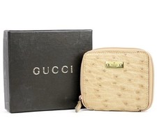 GUCCI Made in Italy Ostrich Coin Case Small Change Wallet 03799 0416 Accessorie
