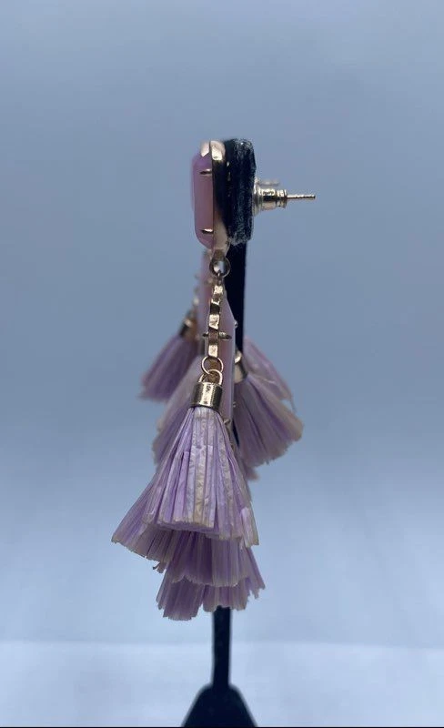 Kendra Scott Rose Gold-Tone Kristen Lilac MOP Tassel Statement Earrings 15.8g - Image 4 of 4