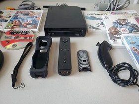 Black Nintendo Wii Console System Bundle w/ 10 Games Nunchuck TESTED! Epic