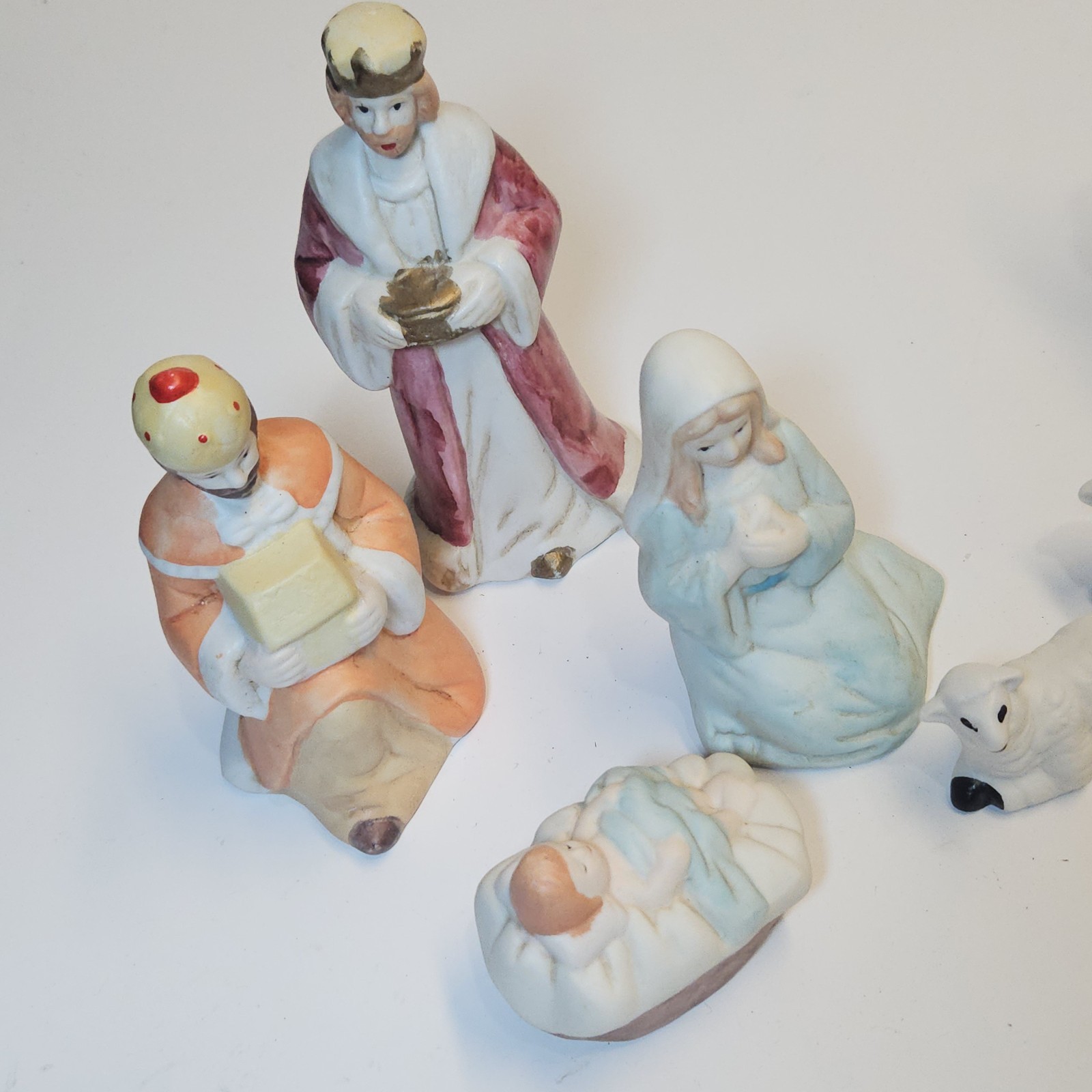 Vtg Artmark 1996 Nativity Set Of 9 Holy Night Nativity With Box Great Condition