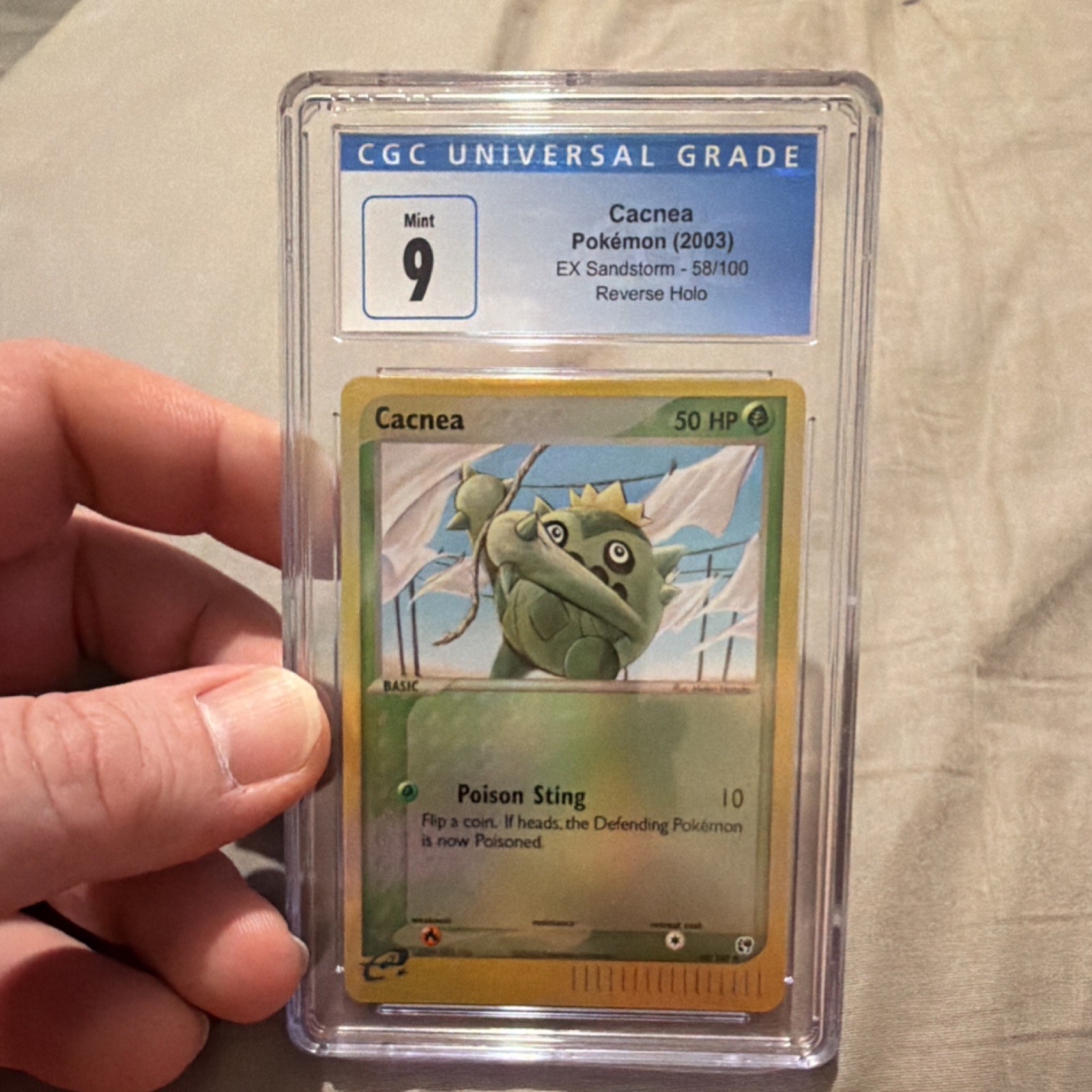 Pokémon TCG Cacnea EX Sandstorm 58/100 Reverse Holo CGC 9 Basic Grass 2003