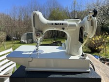 White Singer Featherweight 221k With Original Case And Manual Working 