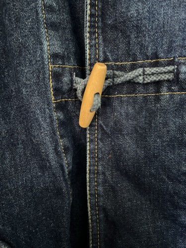 VTG NEW RARE Perry Ellis Jacket/ Chore Blue Denim Men MED/WOMAN XL Hood Toggle - Picture 16 of 23