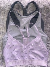 3 Women's Sports Bra Tops Athletic Gym Wear Pink