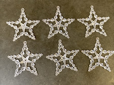 Clear Plastic Snowflake Christmas Ornaments lot of 5