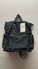 Laura Torelli Damen Rucksack Schwarz Nylon NEU mit Etikett Silberreißverschluss