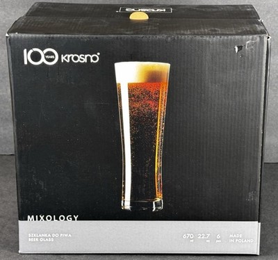 Krosno Mixology Beer Glasses Set 6 22.7oz 670ml Tall Pint Poland