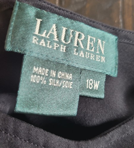 Vintage Lauren Ralph Lauren 100% Silk Black Cami Women's Size 18W - Picture 5 of 6