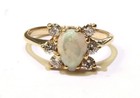 14k yellow gold Natural opal diamond .48CT SI2 H gemstone ring 3.0g estate 6.5 — photo 1
