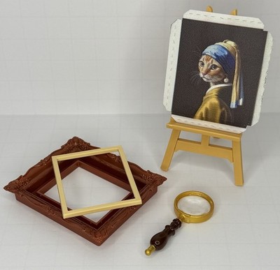 Zuru Mini Brands Masterpieces Ultra Rare Cat With a Pearl Earring Art Canvas