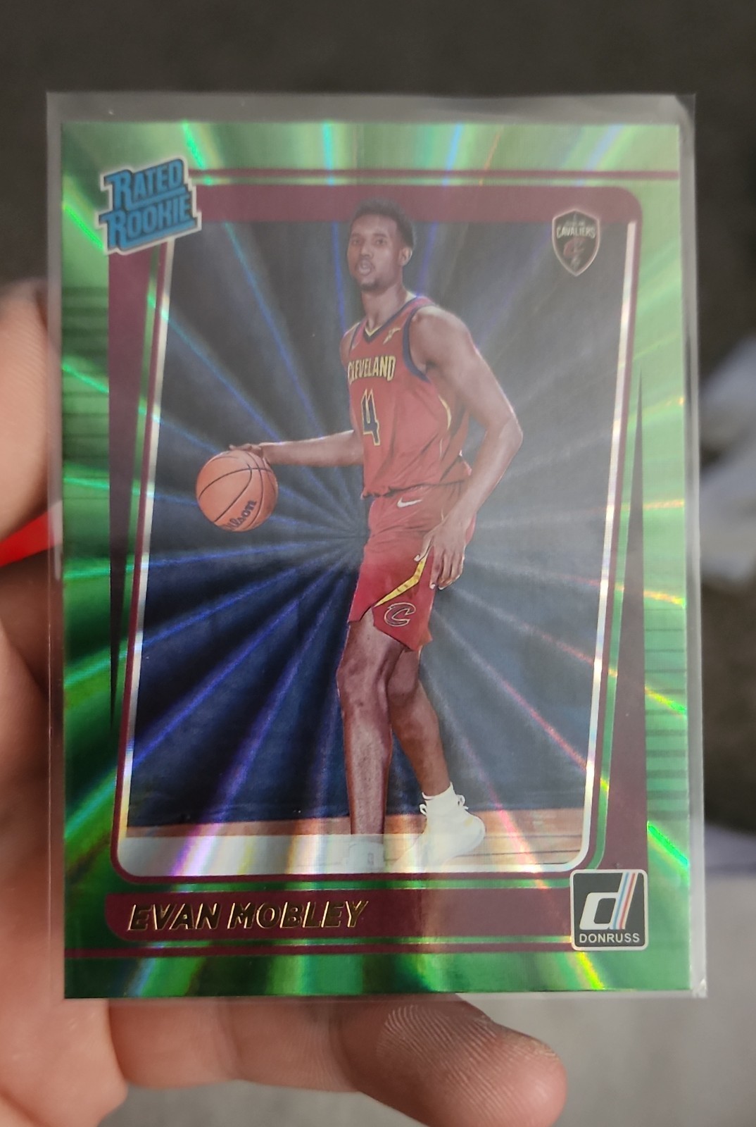 2021-22 Panini Donruss - Rated Rookie Evan Mobley #225 Holo Green Laser (RC)