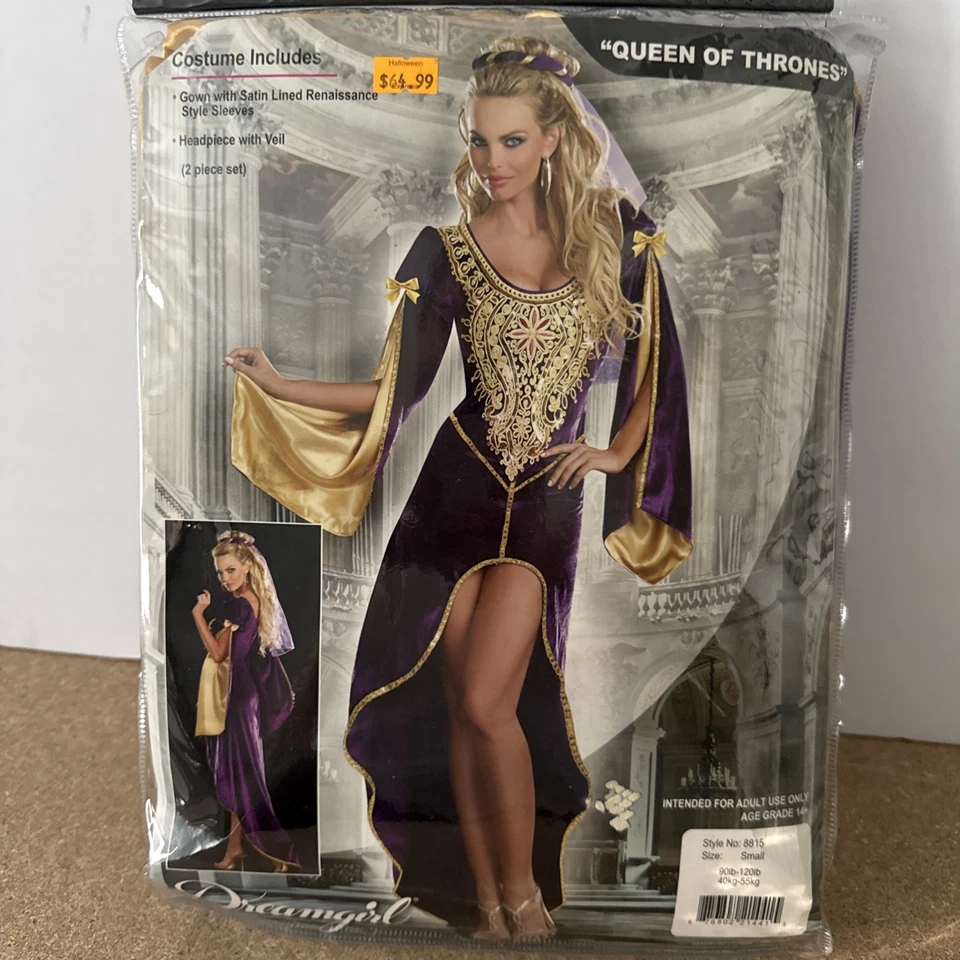 Vestido Disfraz Dreamgirl Reina de Tronos Renacimiento Mujer Talla Pequeña Nuevo con Etiquetas $65 Foto 2 de 4