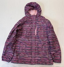Columbia Omni-Heat Girls XL Puffer Jacket Pink Multicolor Hooded Full Zip