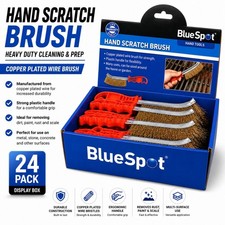 Image of Blue Spot Hand Wire Scratch Brush Copper Plated Steel Plastic Handle 24 Pack