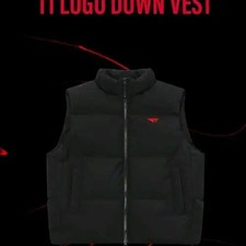 T1 Logo Down Vest Black Large, Unopened, Tag Present