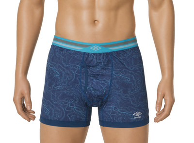 Umbro Men's Performance Comfort Control Boxer Briefs Blue Pattern-Tagless-XL-NWT