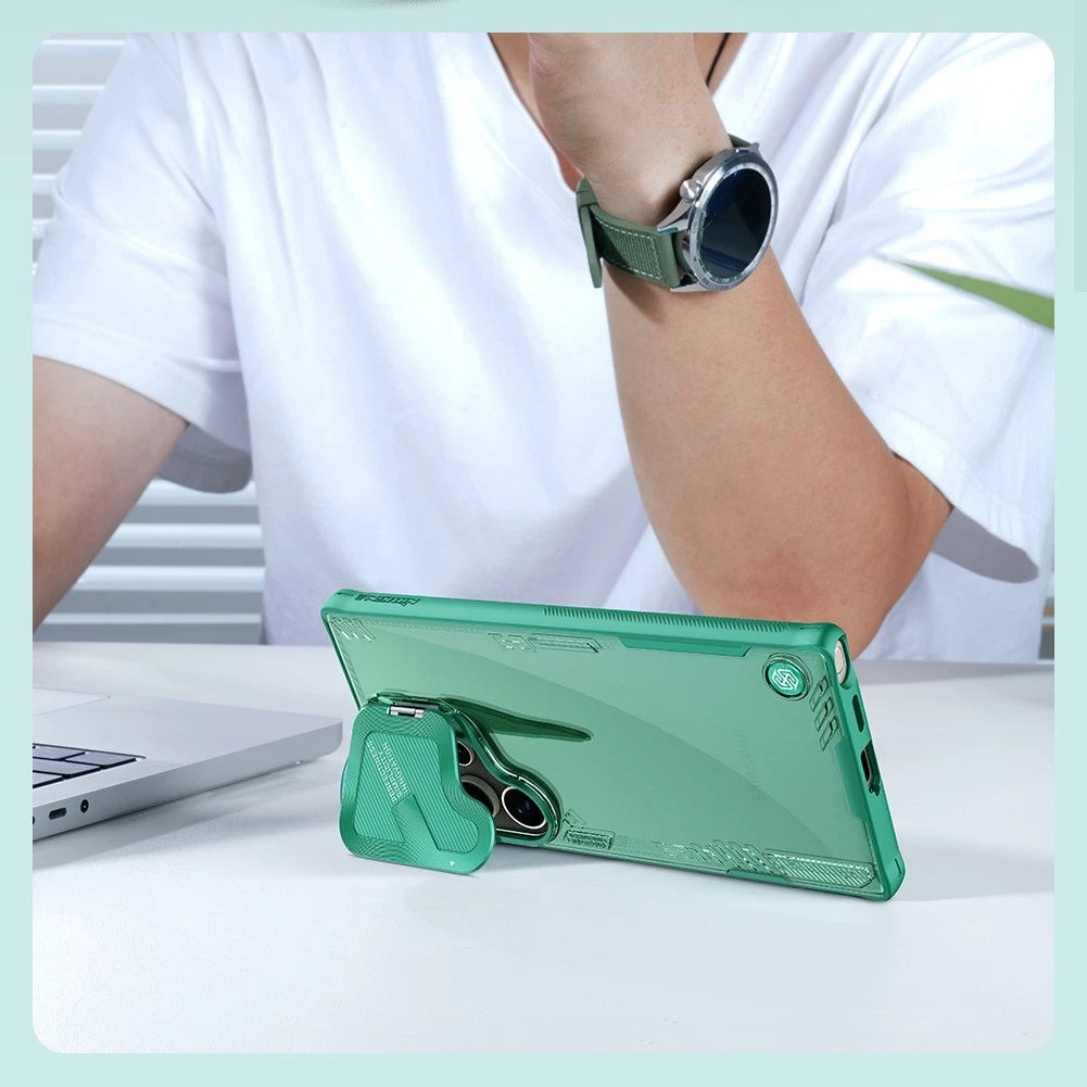 Nillkin Clear Flip Cover Camera Lens Stand Case For Samsung Galaxy S25 S24 Ultra - 第 17/32 张图片