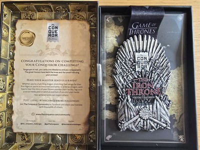 The Conqueror Virtual Challenge Game Of Thrones Medal