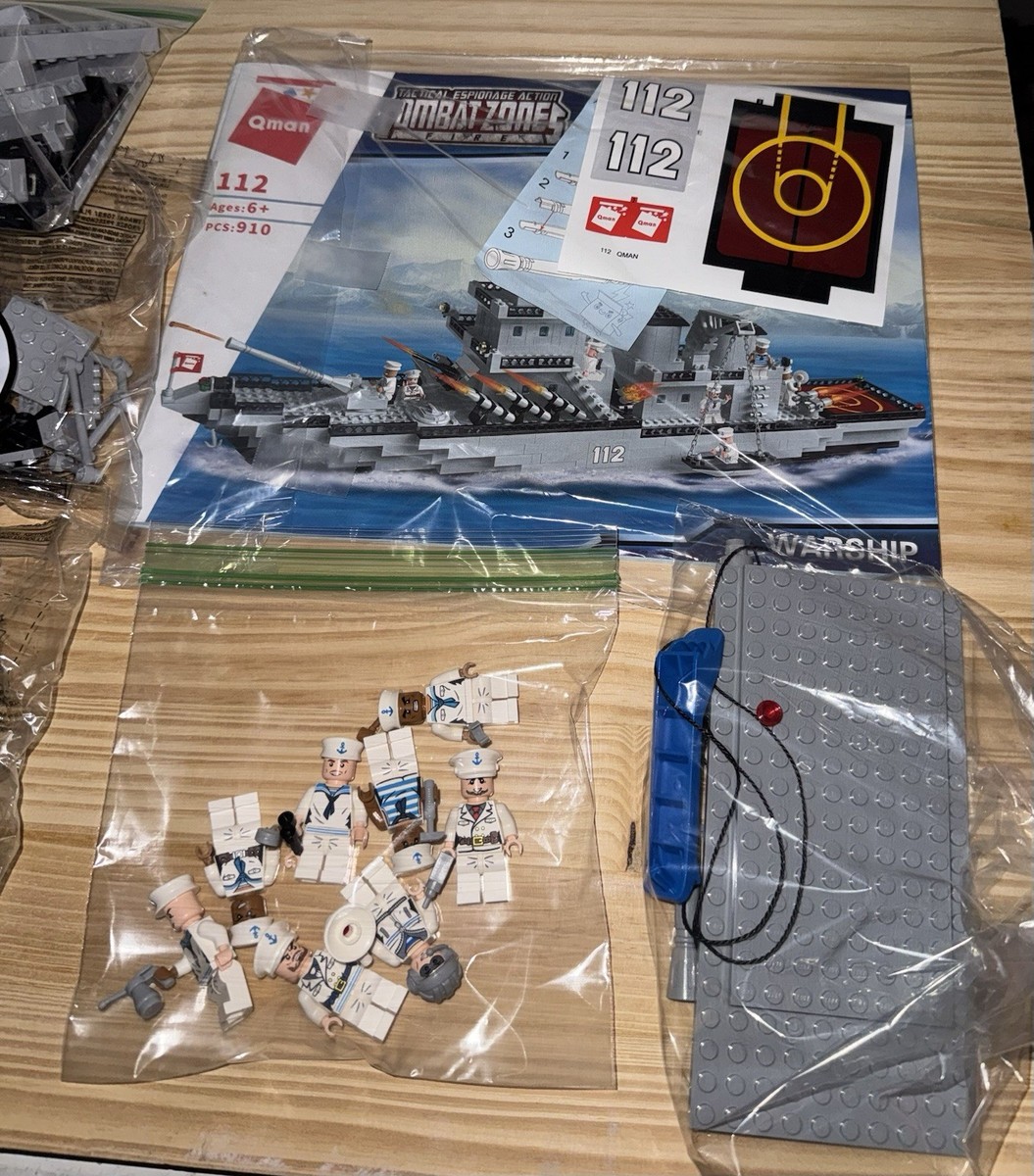 マリンページ　qm Qman Combat Zone Warship Set 112 (910 Pieces) - Includes 8