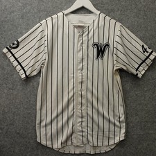 Westchester Elite Baseball Pinstripe Jersey Men SMALL White Top ALLESON ATHLETIC
