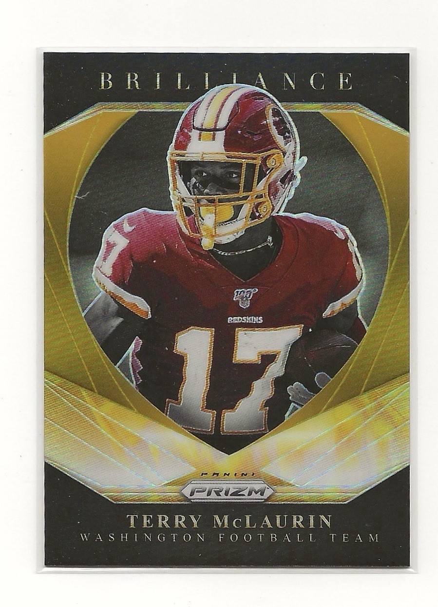 2020 Panini Prizm #19 Terry McLaurin Brilliance Prizms True Gold /10 Washington