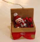 Wooden Chest w/ Santa Candy Cane Christmas Ornament — photo 1
