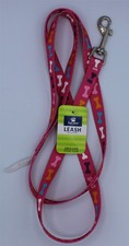 Top Paw - Dog Leash - 4 FT - Pink Dog Bones Design