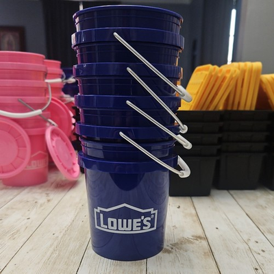 #ad 5x Lowe#x27;s 0.42 qt Blue Plastic Mini Bucket Viral TikTok FREE SHIPPING $21.95