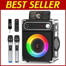 Portable Karaoke Machine with Wireless Microphones