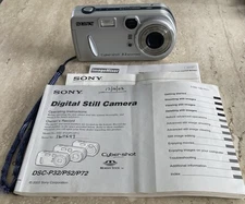 Sony Cyber-shot DSC-P72 3.2MP Digital Camera - Silver - W/ Manual