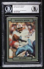 BAS 1990 Action Packed Warren Moon #97 BGS Authentic Auto HOF ow6