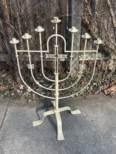 Antique Large Wroght Iron gothic 7 Branch Candelabra Candle Holder